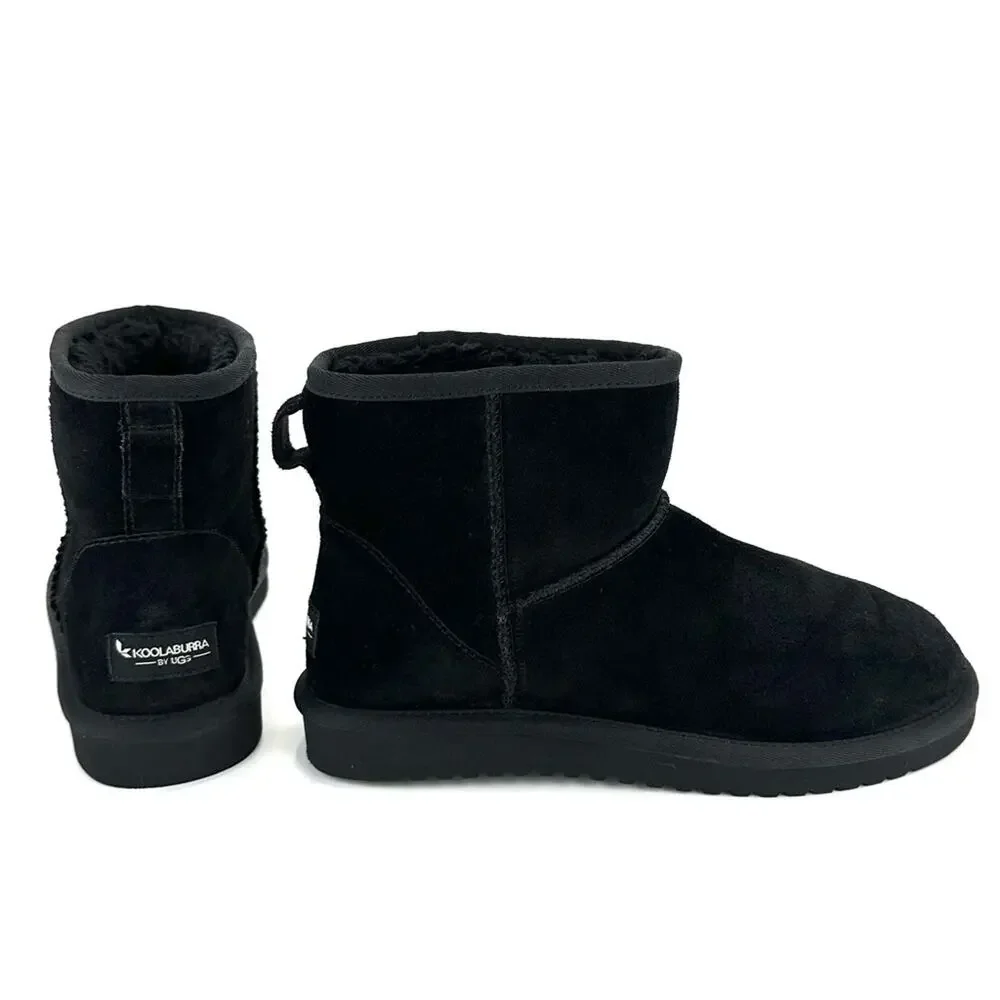 Koolaburra By Ugg Black Ankle/Short Boot Size 7 Suede Wool Lining Cold Weather